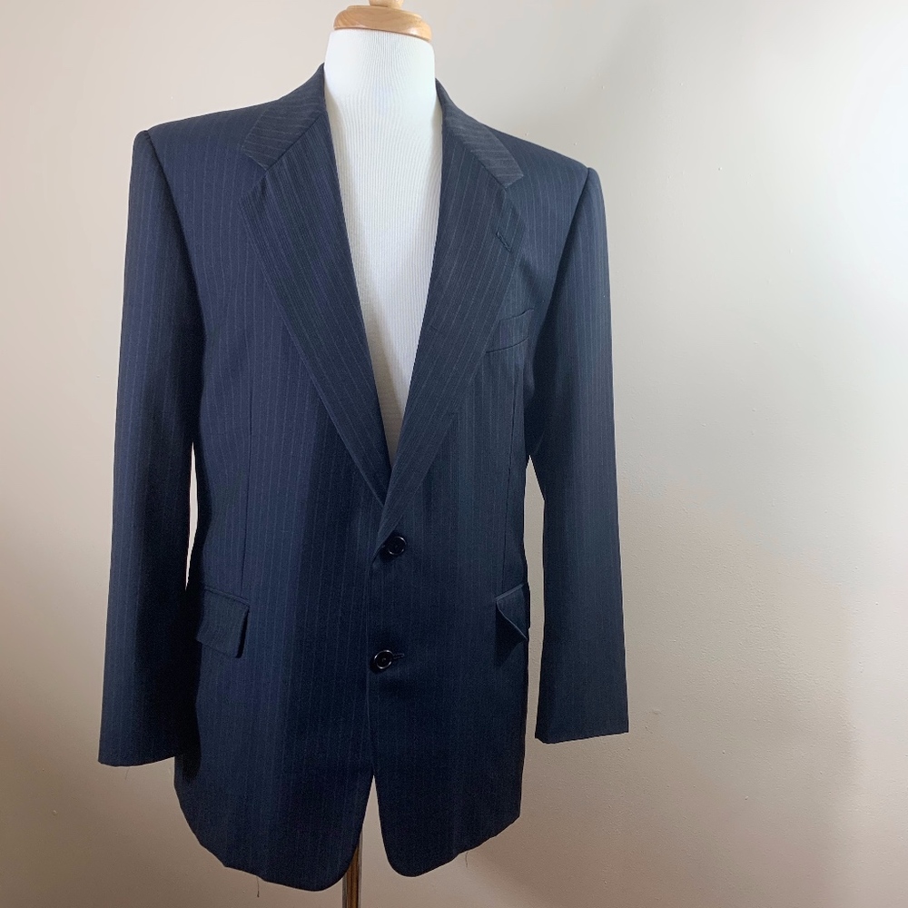 Hickey-Freeman Collection Blue Pinstripe Blazer